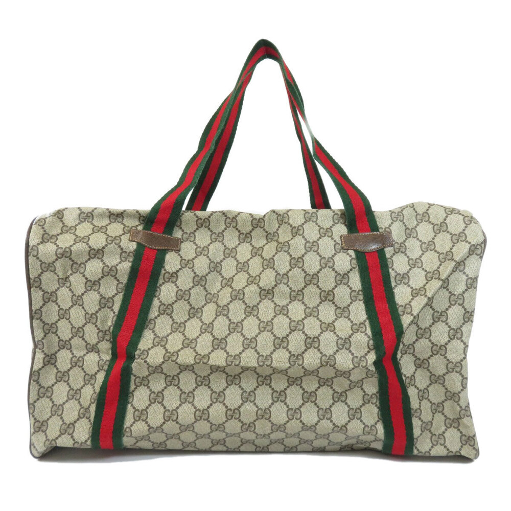 Gucci GG beige canvas Duffle Brown ebony Supreme Web Bag